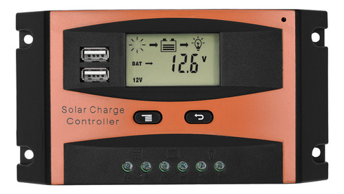 Controlador De Carga Solar 30a 50v, Doble Pantalla Lcd Usb I