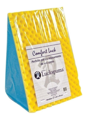 Travesseiro Inteligente Luckspuma Encosto Triângular 65cm X 30cm Cor Azul/amarelo