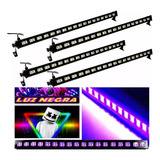 4 Ribalta Led Luz Negra Uv Efeito Neon 1 Metro 18 Leds