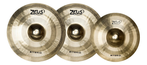 Kit Pratos De Bateria Zeus Hybrid Hi-hat 14'' E Splash 12''