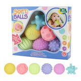 6 Pcs Pelotas Sensoriales Didácticas Para Bebé Con Texturas