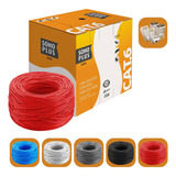 Cabo Rede Furukawa Cat6 Cftv 50m Preto +10 Conector Blindado Cor Vermelho