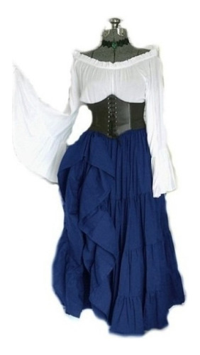 Vestido Femenino Medieval Gótico De Encaje De Retazos Con Cu
