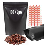 100 Bolsa Stand Up Pouch Cierre Negro Mate 250g 15*22*4cm