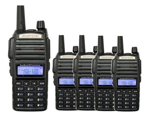 5 Radio Ht Dual Band Uhf Vhf Baofeng Uv-82 Bateria 2800m Nf