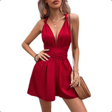 Palazzo Jumpsuit Tirantes Corto Vestido Sin Espalda Sexy