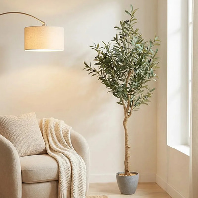 Planta Artificial Moderna Con Maceta Decorativa Olivo Tree Real Style Grande De 180cm De Alto Artego Para Hogar Sala Comercio Oficina | Meses sin interés