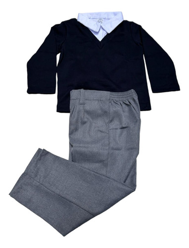 Uniforme Escolar Completo Niño Primaria Azul Marino 4 A 10