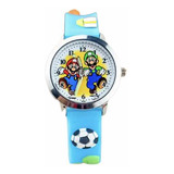Reloj De Niño Súper Mario Bros Con Luigi Amigos Celeste