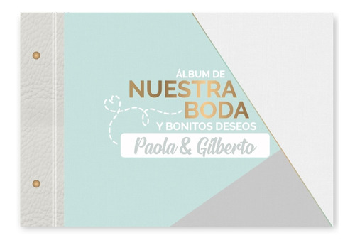 Album De Boda Para Fotos Y Firmas -nuestra Boda Menta Y Gris