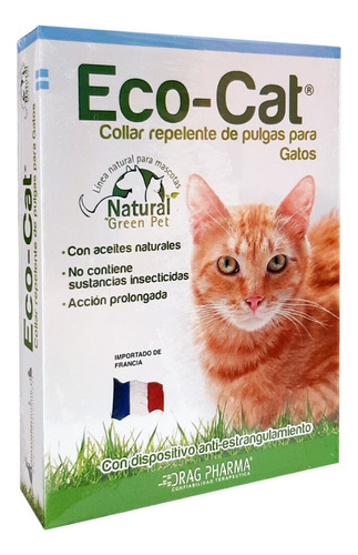 Collar Repelente De Pulgas Para Gato Eco-cat Aroma Limon
