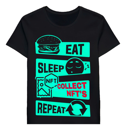 Remera Fuuny Nft Quotes Eat Sleep Collect Nfts Repe 97506611