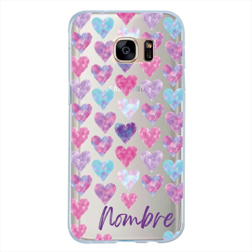 Funda Galaxy Uso Rudo Corazones Personalizada Tu Nombre