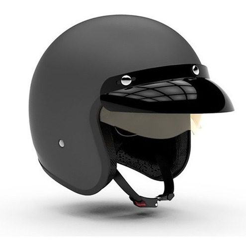 Casco Abierto Hawk 721 Negro Mate Vintage La Cuadra Motos