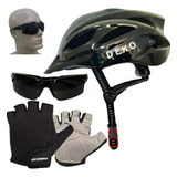 Capacete Ciclismo Led Bicicleta Luva Meio Dedo Bike 