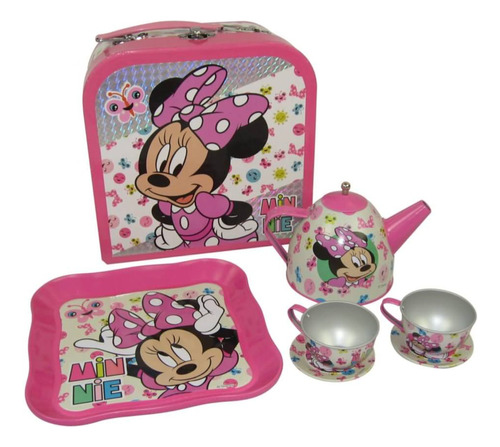 Set De Te Minnie Mouse Disney Juego Valija X 7 Piezas Cresko