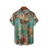 Camisa Hawaiana Unisex Map, Camisa De Playa De Verano