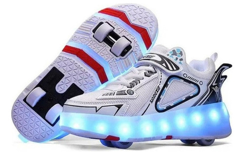 Zapatos De Cuatro Ruedas Con Luz Led Para Niños