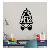 Sticker De Pared Let´s Play Gamer Vinilo Decorativo 