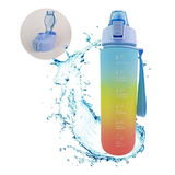 Botella Agua Deportiva Motivacional Multicolor 1000ml