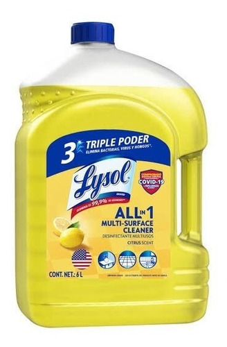 Desinfectante Multiusos Lysol Con Aroma Cítricos 6 L