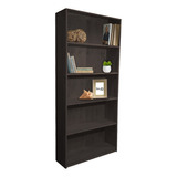 Biblioteca Organizador Recta 80 Cm Madera De Pino Maciza Color Nogal