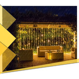 Cortina 300 Led  Branco Quente Fixo 3mx2m Decoração Natal