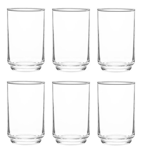 Vaso De Vidrio Grueso Cristar Alegro 348ml Pack X6 Unidades