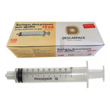 Seringa Descartável 10ml Bico Lock Caixa Com 100 Unidades Descarpack