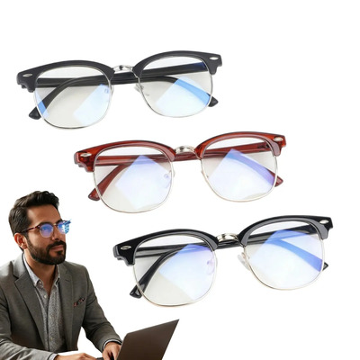 Lentes Anti Tiiyee Luz Azul Blu Ray Para Pc, Descanso Hombre Antireflejantes, Borde Metal Cuadrados Para Mujer... 3 Colores