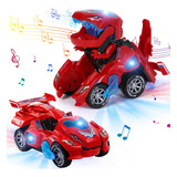  Carro Juguete Dinosaurios Transformer Niños Con Luz/sonido