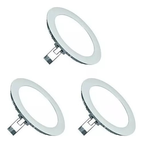 Pack 3 Foco Panel Plafon Led Embutido Redondo 24w Luz Calida