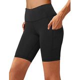 Leggings Short Cortos Para Mujer Cintura Alta Bolsillo