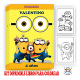 Kit Imprimible Librito  Pintar Colorear Los Minions