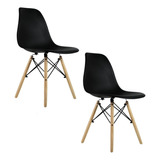 Set 2 Sillas Eames Mundo In Oslo Para Comedor Estructura De La Silla Negro Asiento Negro