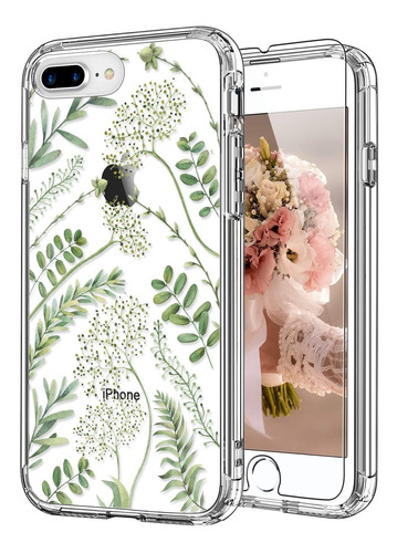 Funda Para iPhone 8 Plus, Transparente/flores/resistente