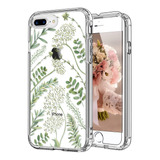 Funda Para iPhone 8 Plus, Transparente/flores/resistente