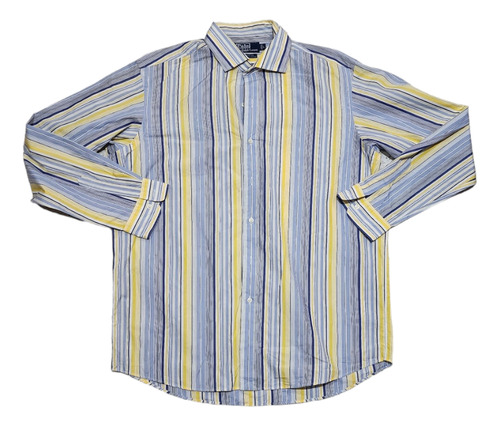 Camisa Ralph Lauren Grande Westerton Lineas Azul Y Amarillo