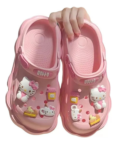 Chanclas Sandalias Pantunfla De Hello Kitty Con Pines Kawaii