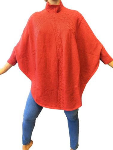 Poncho  Sweater Tejido Grueso  Amplio Importado