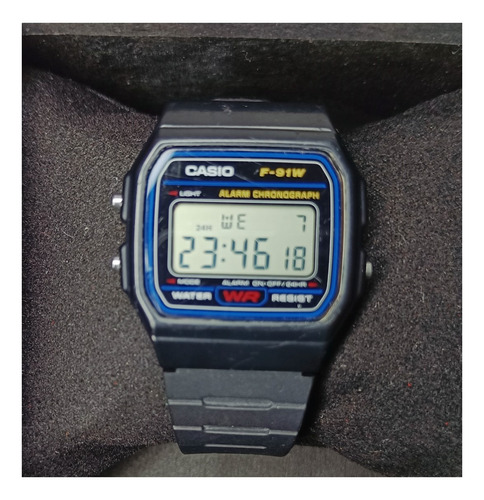Relógio Casio F-91w-1dg Alarme Cronômetro