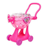 Juguete Carrito De Compras Minnie Mouse Mimi Rosa De Super