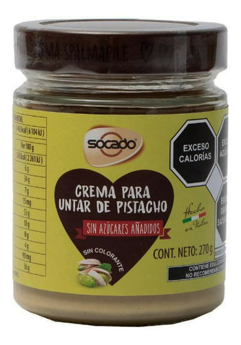 Crema Pistache Untable Gourmet S/n Azucar 270gr Italiano