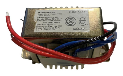 Transformador 9+9v 1000ma - Trafo 9+9v 1a Pronext