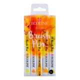 Marcador Ecoline Brush Pen Acuarela Punta Pincel X 5 Yellow