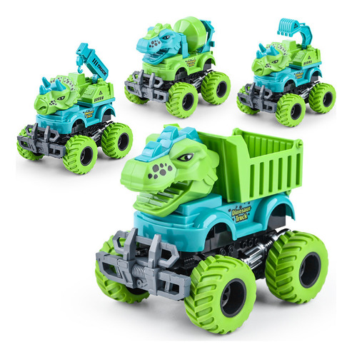 Juguete Interactivo Coche Inercia Dinosaurio Regalos 4pcs