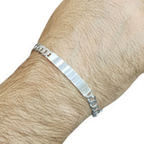 Pulsera Identidad Plata 925 Grumet Hombre Grabado Regalo