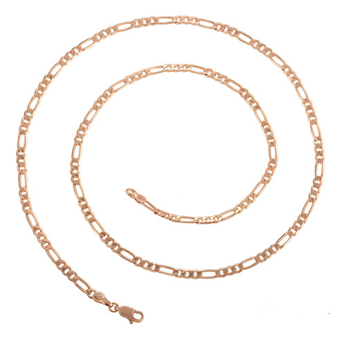 Cadena Figaro Oro 18k Lam 55cm X 3mm Regalo Calidad Fina