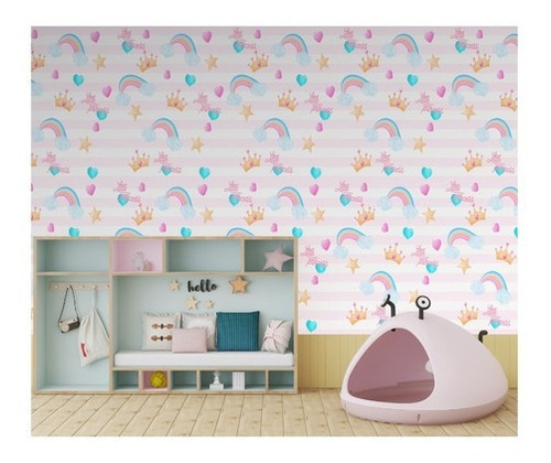 Rollo Papel Adhesivo Pared Para Niña 70cm X 250cm Color Little Princess 70cms X 2.5 Mts