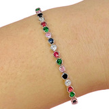 Pulsera Veneziana Luxury Con Cubic Multicolor Ps 295-2